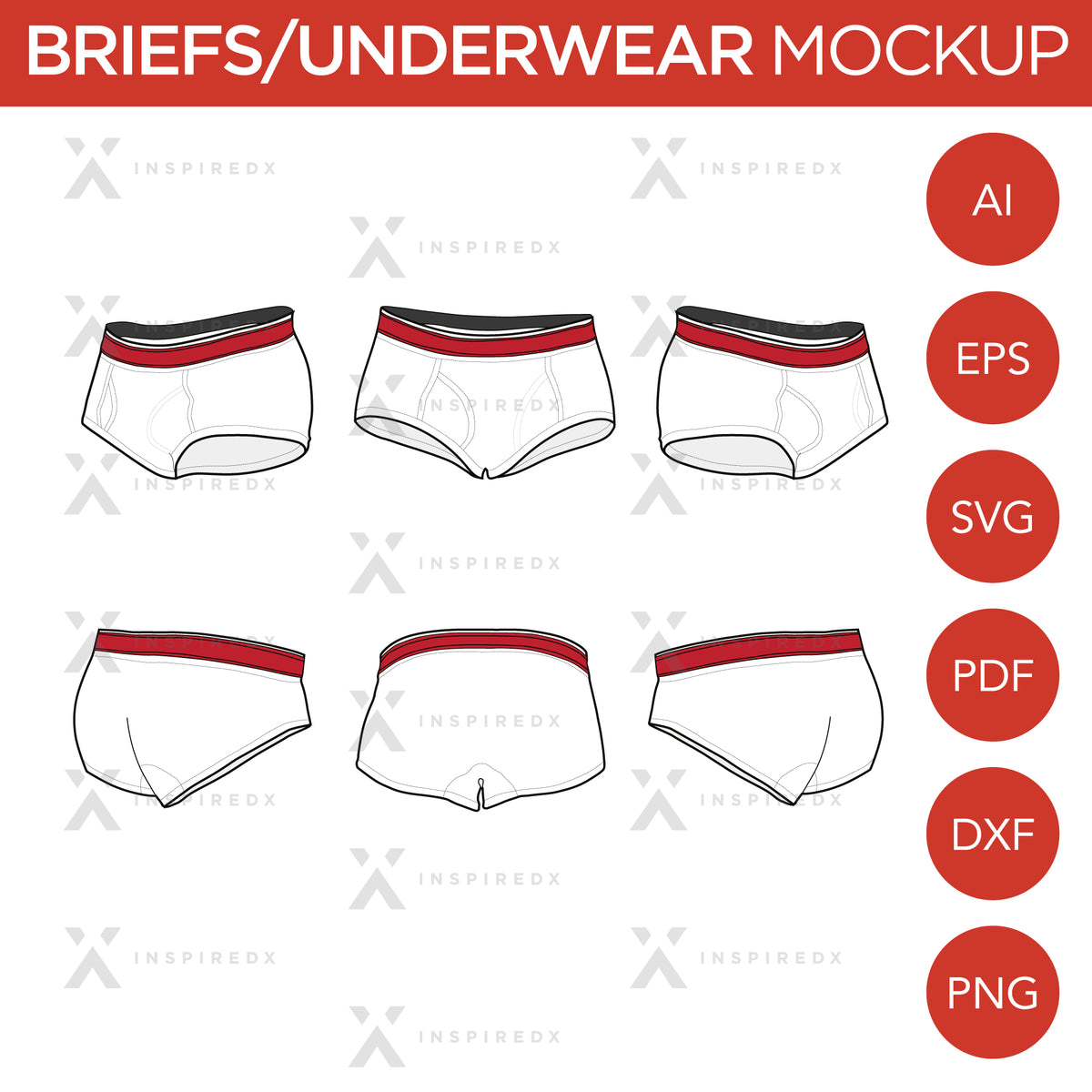 Boxer Briefs - Mockup and Template - 6 Angles, Layered, Detailed and E –  Inspired X