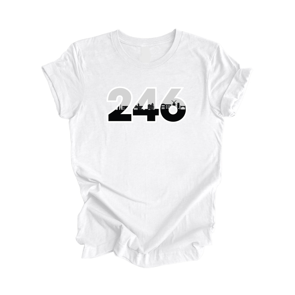 246 Bridgetown Barbados Area Code City Skyline Gift - Unisex T-Shirt - Inspired X