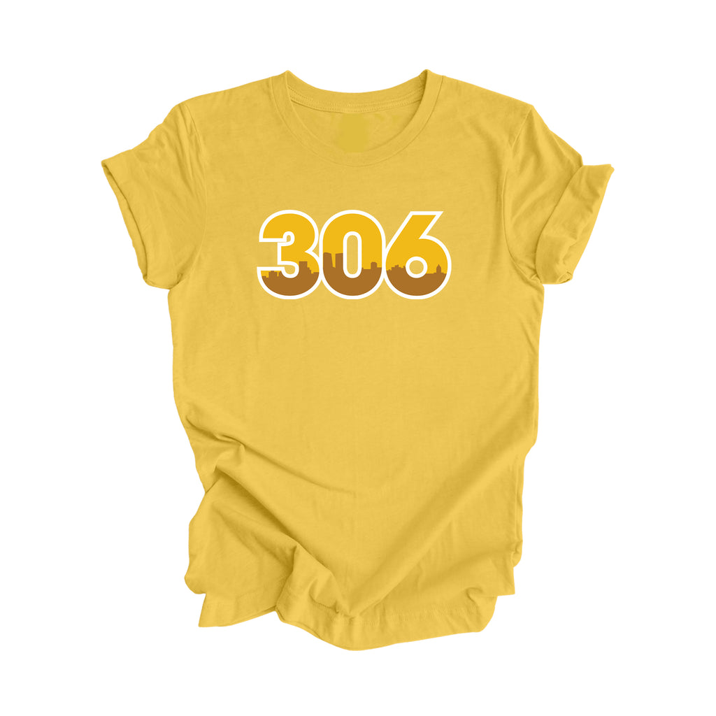 306 Regina Saskatchewan Canada Area Code City Skyline Gift - Unisex T-Shirt - Inspired X