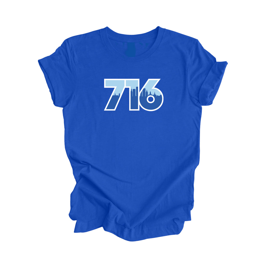 716 Buffalo New York USA Area Code City Skyline Gift - Unisex T-Shirt - Inspired X