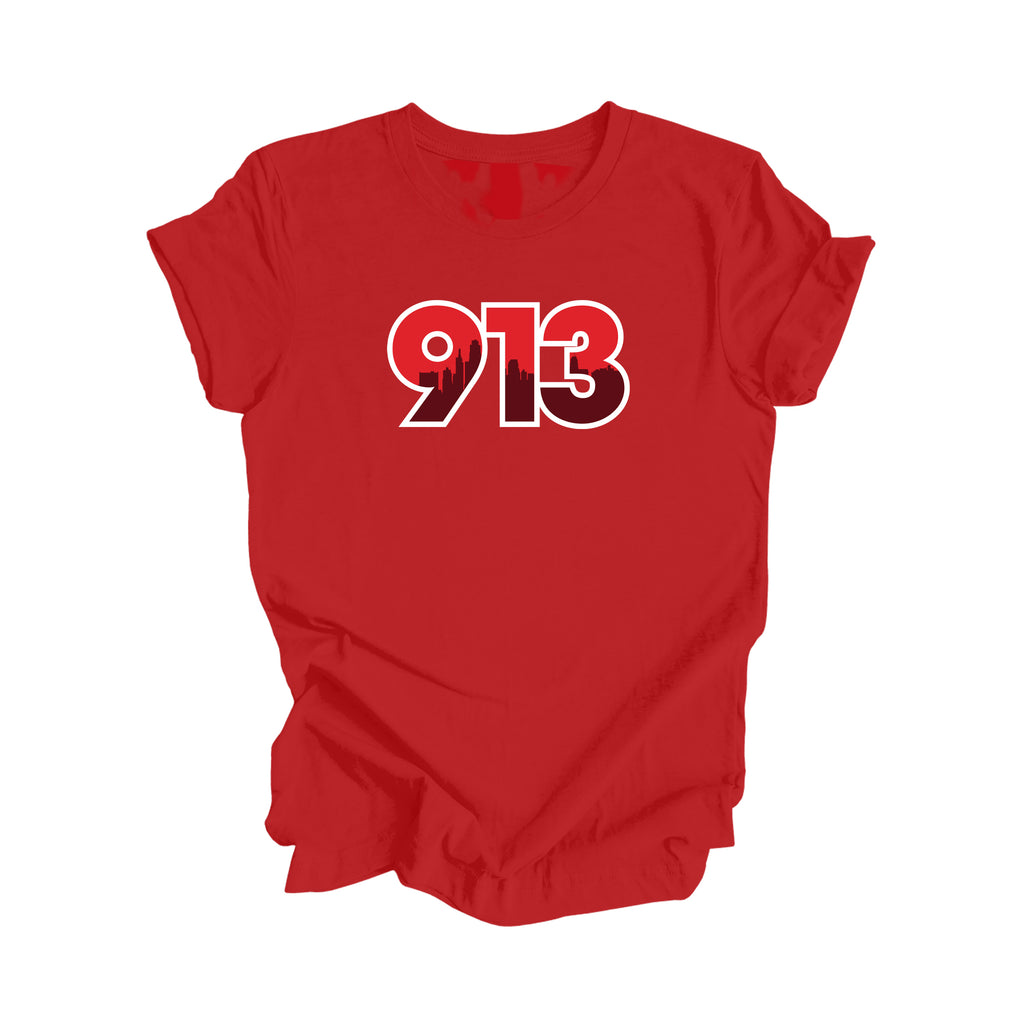 913 Kansas City Kansas USA Area Code City Skyline Gift - Unisex T-Shirt - Inspired X