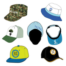 Load image into Gallery viewer, Hats/Caps Bundle - Bucket Hats, Curved Brim Hats, Flat Brim Hats, Military Caps, Visor Hats, Trucker Cap, Beanies - Mockup and Template - 76 Hats Total, Multiple Angles, 7 Styles, Layered, Detailed and Editable Vector in EPS, SVG, AI, PNG, DXF and PDF