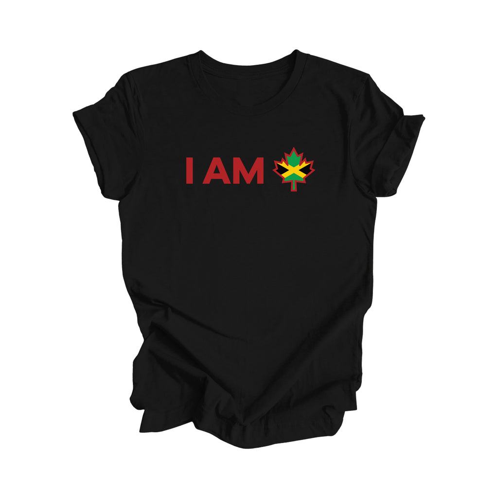 I Am Canada - Jamaica Rasta Canada - Canadian Maple Leaf with Jamaica Rasta Flag, Canadian Gift T-Shirt, Jamaica Rasta Present, National Flag Tee Shirt - Inspired X