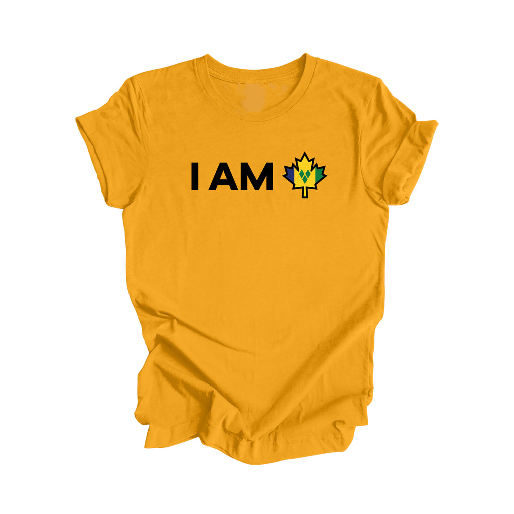 I Love Canada - Canadian Maple Leaf with Saint Vincent and the Grenadines Flag, Canadian Gift T-Shirt, Saint Vincent and the Grenadines Present, National Flag Tee Shirt - Inspired X