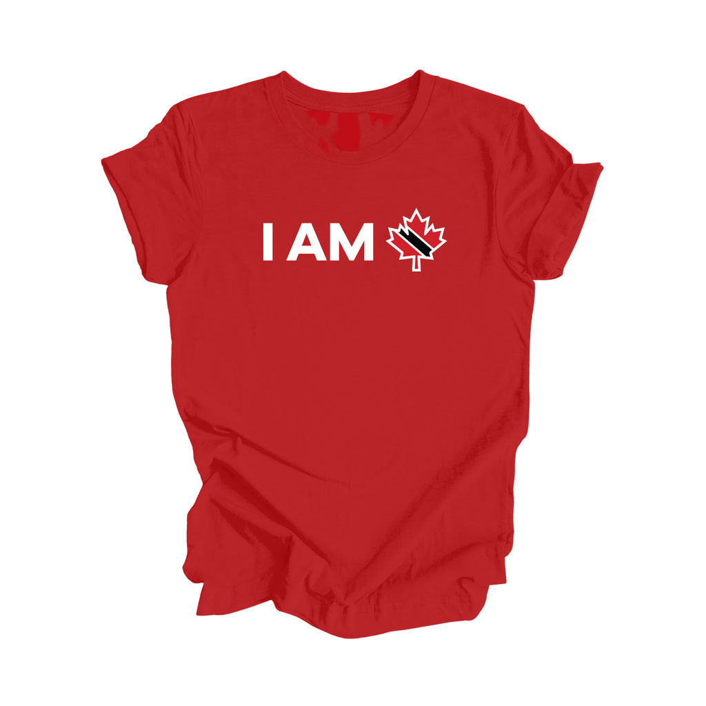 I Am Canada - Canadian Maple Leaf with Trinidad & Tobago Flag, Canadian Gift T-Shirt, Trinidad & Tobago Present, National Flag Tee Shirt - Inspired X