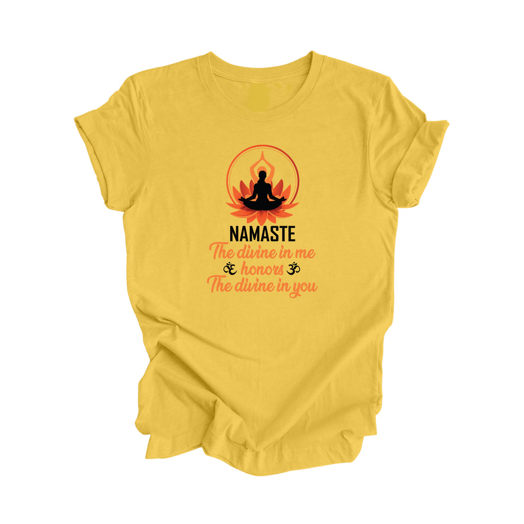 Namaste The Divine In Me Honors The Divine In You - Yoga Gift, Meditation Shirt, Yoga T-shirt, Yoga Lover Gift, Yoga Teacher Shirt, Wellness Shirt, Self Care Shirt - Inspired X