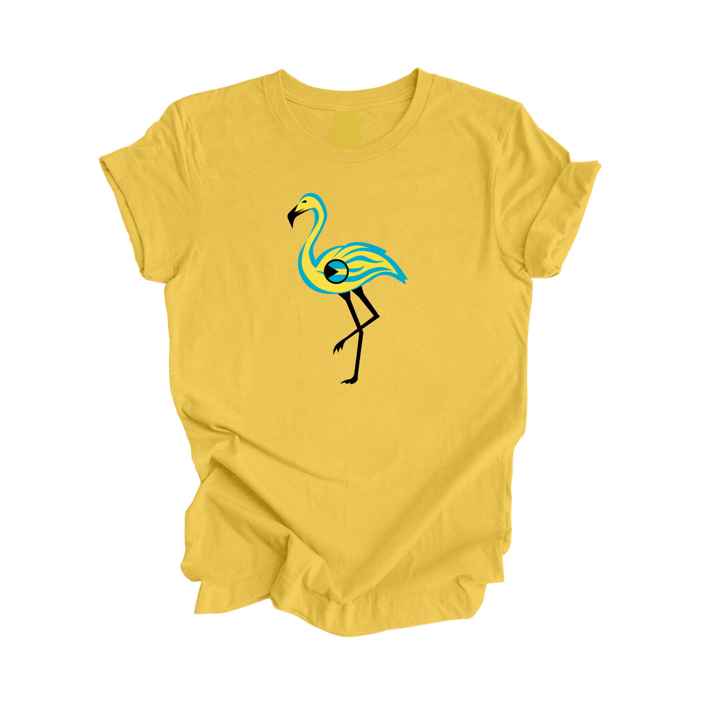 The Flamingo Bahamas - Bahamian Gift T-Shirt, Bahamas Present, National Symbol Tee Shirt, Carribean Shirt, 242 Area Code Shirt, Nassau Shirt, West Indies Tee - Inspired X