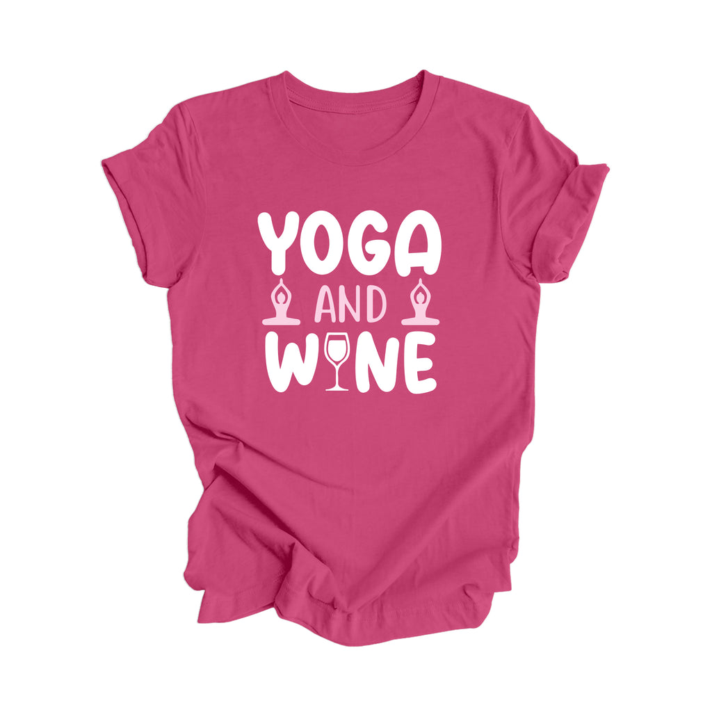 Yoga And Wine - Yoga Gift, Meditation Shirt, Yoga T-shirt, Yoga Lover Gift, Yoga Teacher Shirt, Wellness Shirt, Self Care Shirt - Inspired X