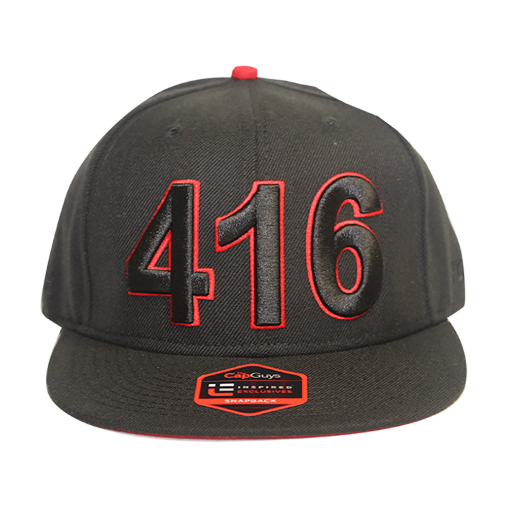416 Toronto - The Cap Guys TCG / Inspired Exclusives Black/Red Snapback Cap