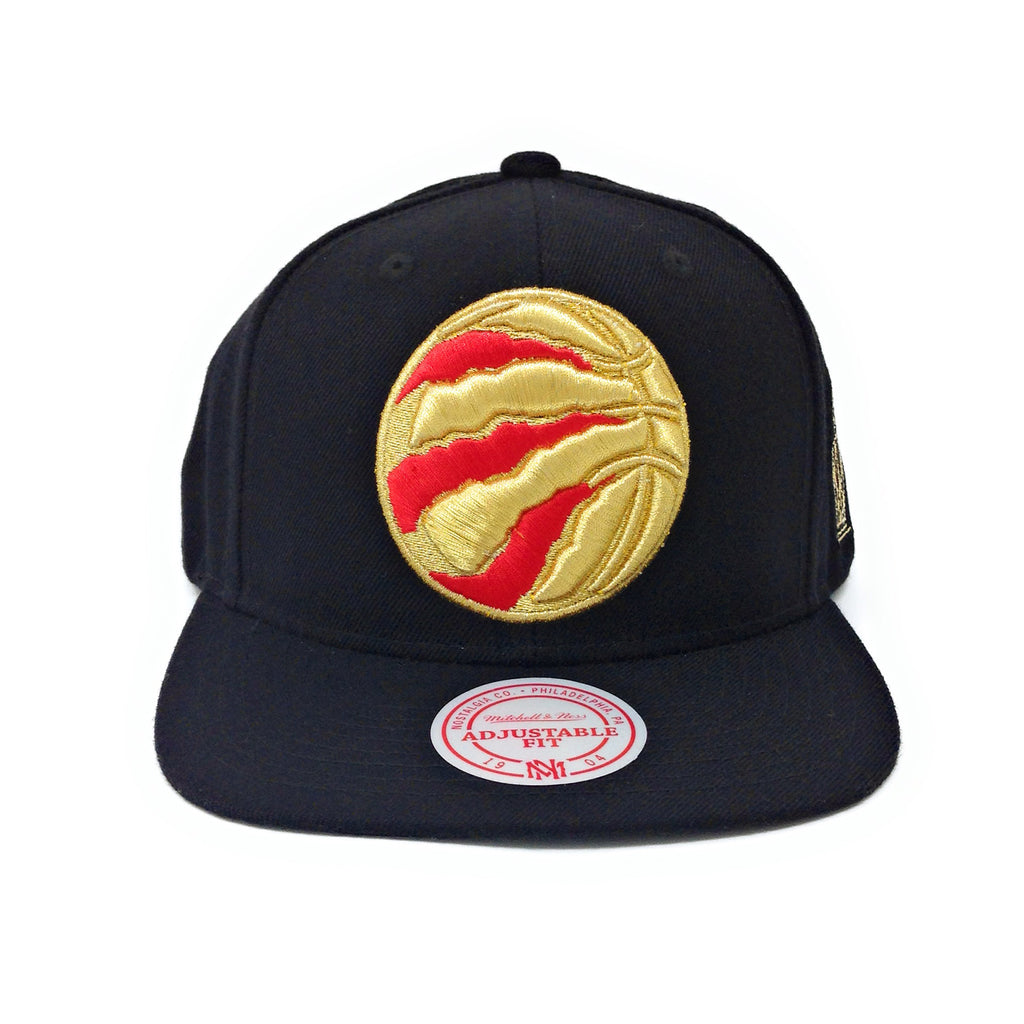 Mitchell and Ness Toronto Raptors Partial Claw Logo Red/Gold/Black Snapback Hat