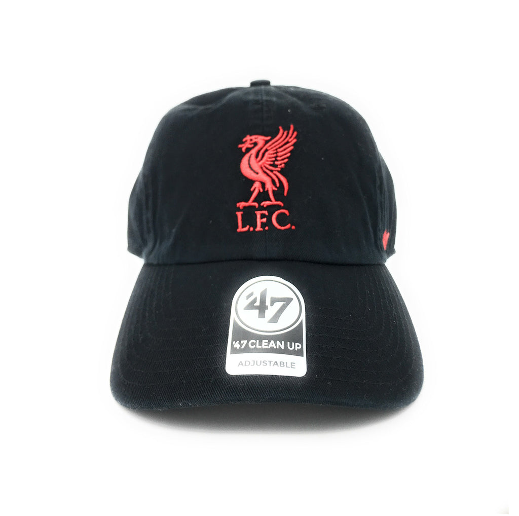 47 Brand Liverpool Football Club LFC 47 Clean Up Curved Brim Black Buckle Strapback