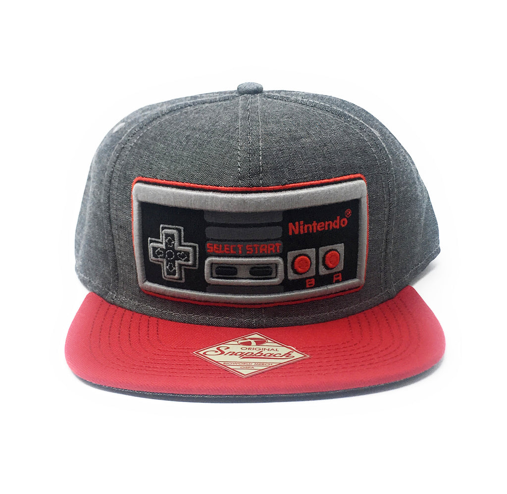 Bioworld Licensed Nintendo Controller Grey/Red Snapback Hat