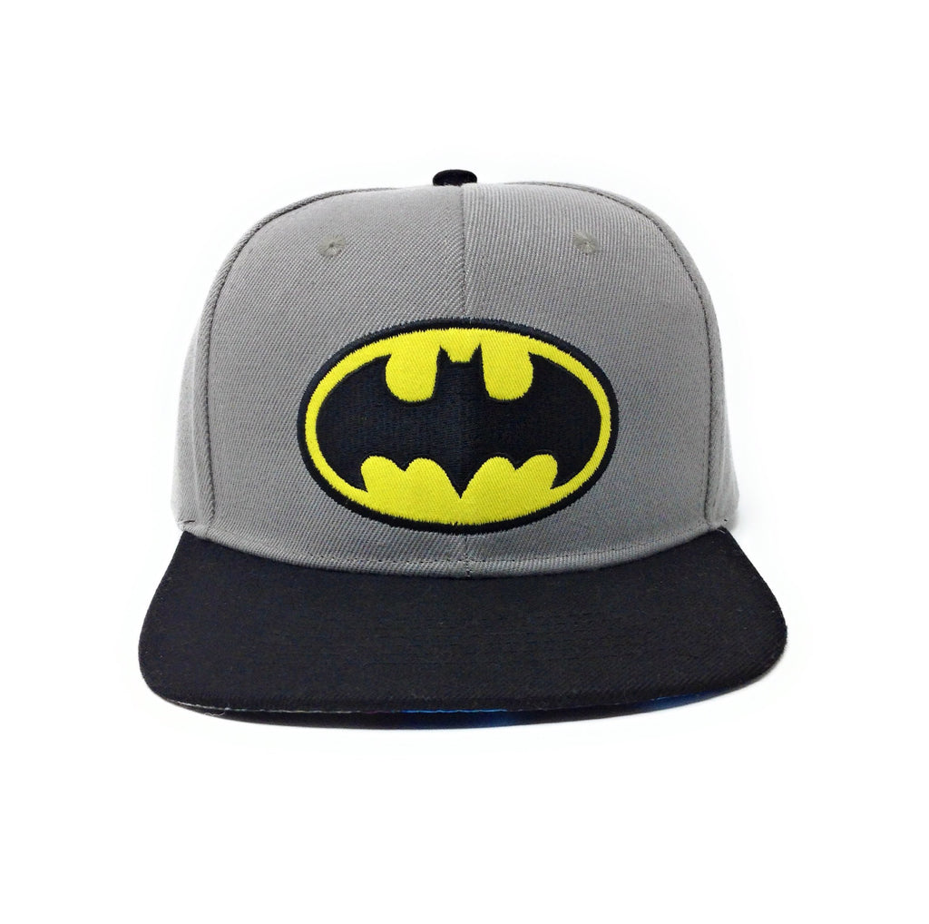 Batman Logo - 3D Embroidery - With Sublimated Graphic Under Brim Grey/Black Snapback Hat