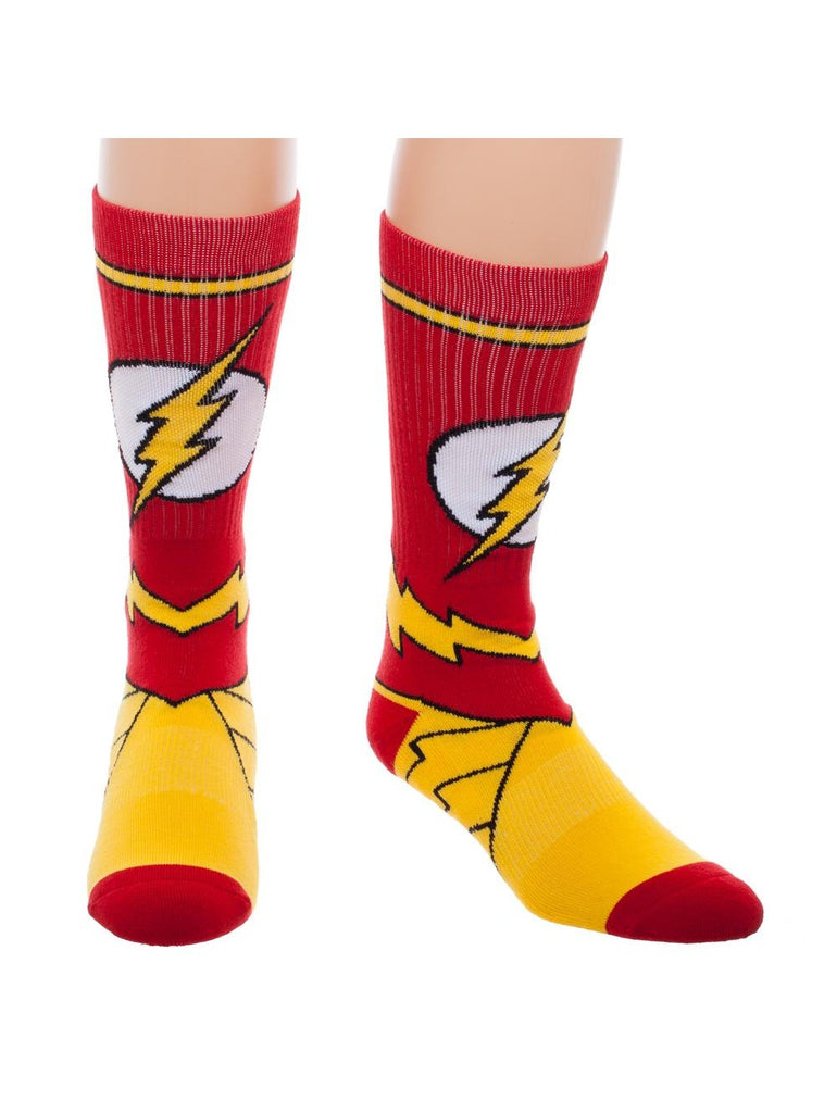 Bioworld Licensed The Flash - DC Comics - Suit Up - Red/Yellow Crew Socks