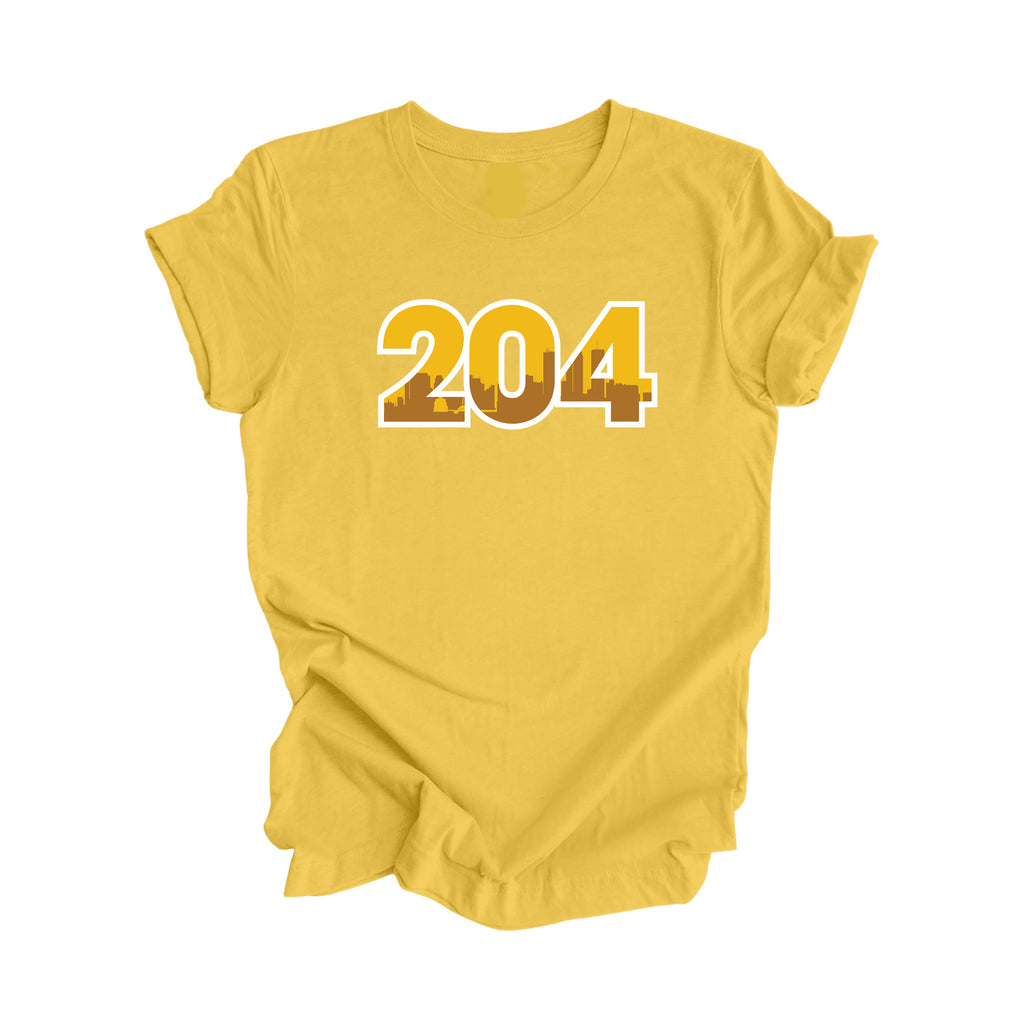 204 Winnipeg Manitoba Canada Area Code City Skyline Gift - Unisex T-Shirt - Inspired X