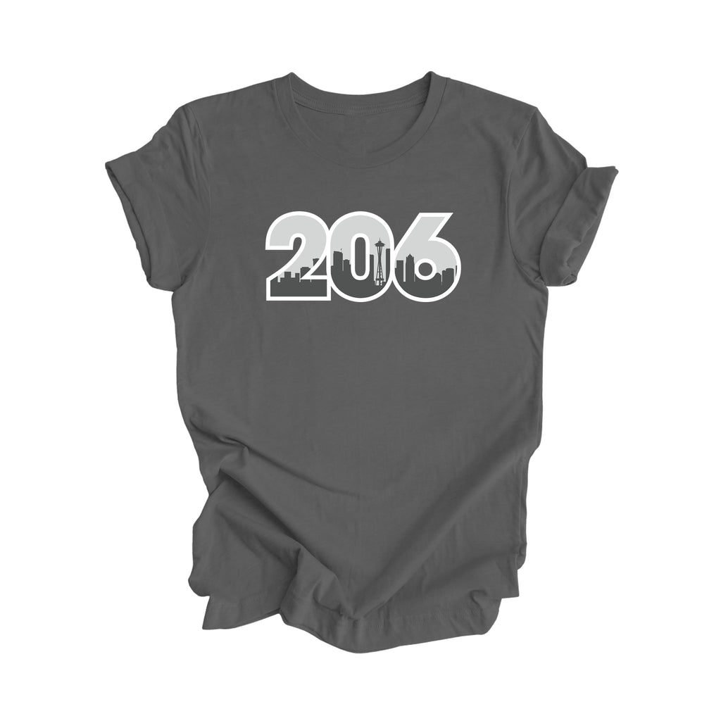 206 Seattle Washington USA Area Code City Skyline Gift - Unisex T-Shirt - Inspired X