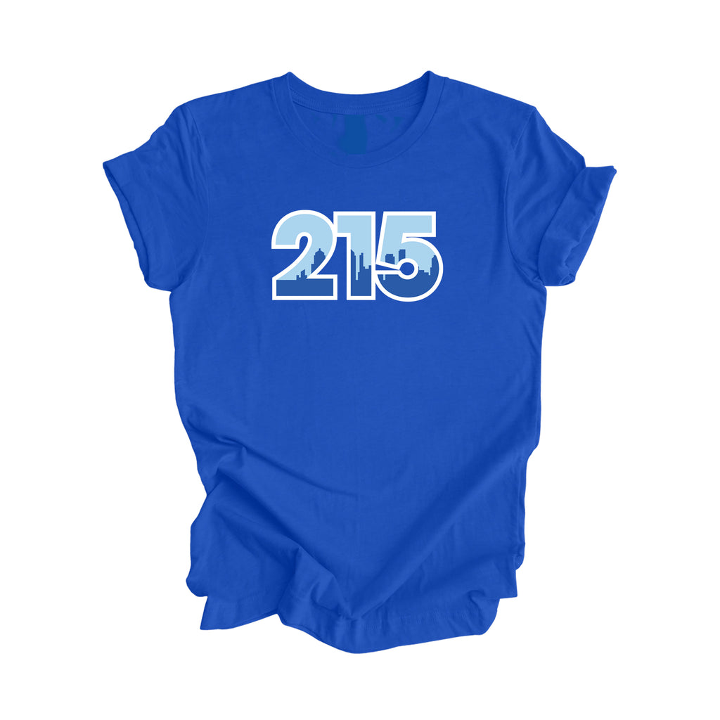 215 Philadelphia Pennsylvania USA Area Code City Skyline Gift - Unisex T-Shirt - Inspired X