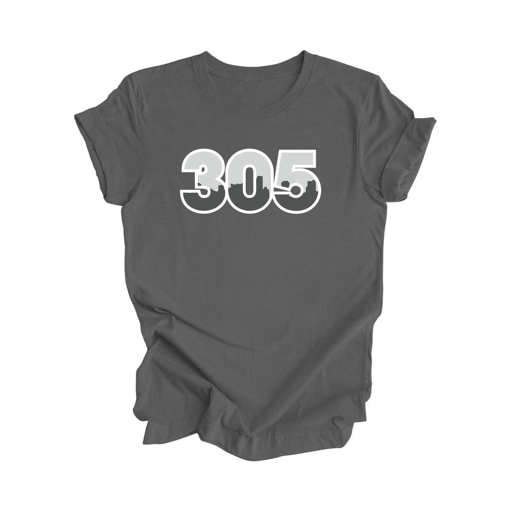 305 Miami Miami-Dade Florida USA Area Code City Skyline Gift - Unisex T-Shirt - Inspired X