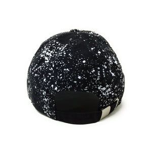 Punisher Logo - Heavy Wash Cotton Twill With Splatter Print - Black Dad Cap Buckle