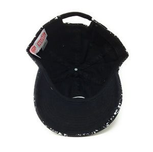 Punisher Logo - Heavy Wash Cotton Twill With Splatter Print - Black Dad Cap Buckle