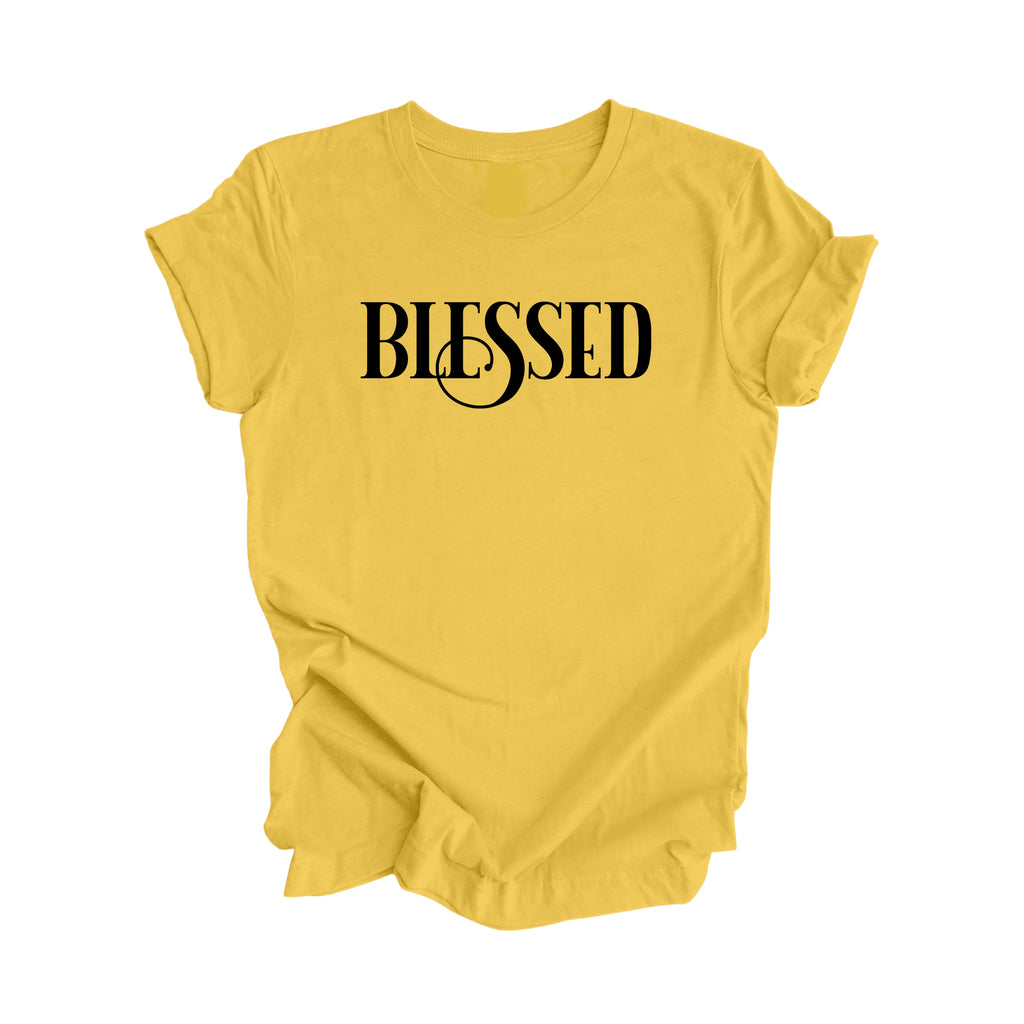 Blessed - Positive Quote Shirt, Inspirational Shirt, Motivational Shirt, Grateful Shirts, Thankful T-shirt, Religious Shirt, Christian Shirt, Faith Shirt, Gift For Her, Gift For Him - Inspired X